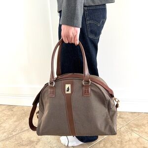 London Fog Travel Carry On Weekender Satchel Tweed